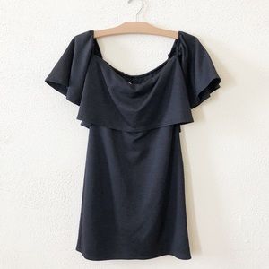 NWT Anthropologie Hutch Black Flutter Sleeve Dress S